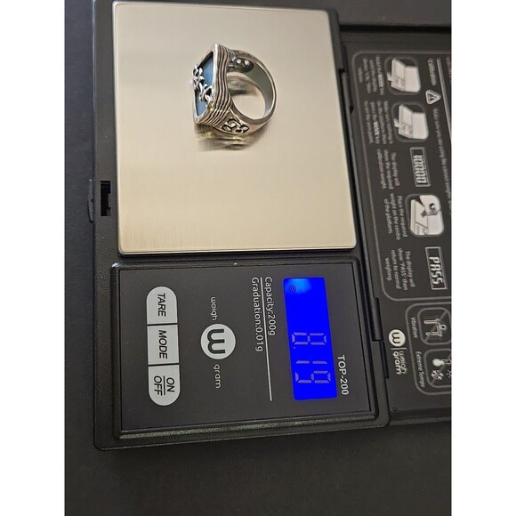 Silpada Aqua Quartz Sterling Silver Hammered Floral Amazonite Ring size 6 - Picture 8 of 11